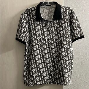 Dior Monogram Black and White Polo Shirt